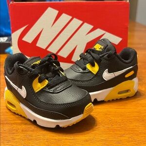 Nike Kids Black and Yellow Air Max Sneakers